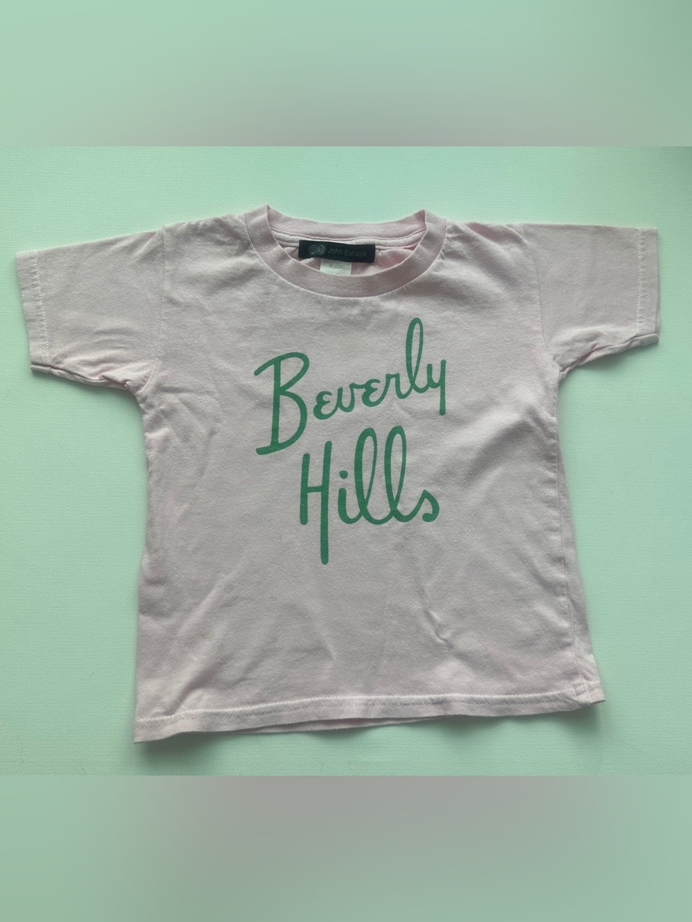 John Eshaya girl’s Beverly Hills Pink Kids Short-Sleeve Graphic Tee.  Size 4T.